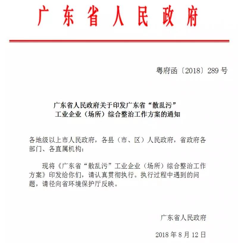 廣東省“散亂污”工業(yè)企業(yè)(場(chǎng)所) 綜合整治工作方案 廣東省“散亂污”工業(yè)企業(yè)(場(chǎng)所) 綜合整治工作方案